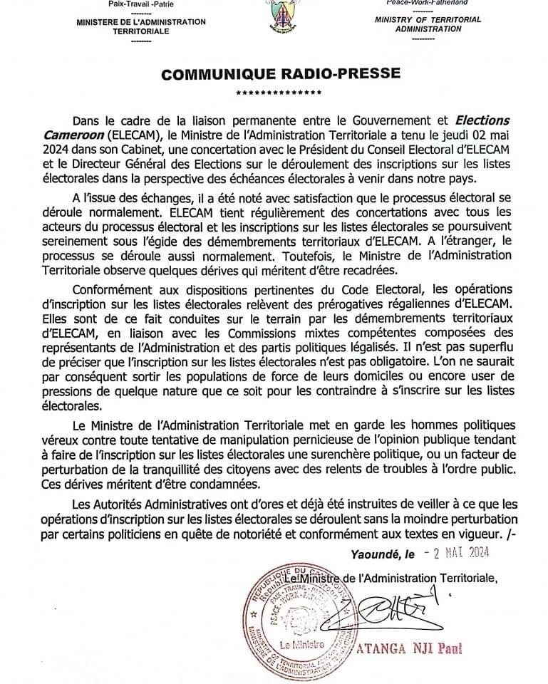 COMMUNIQUÉ RADIO-PRESSE