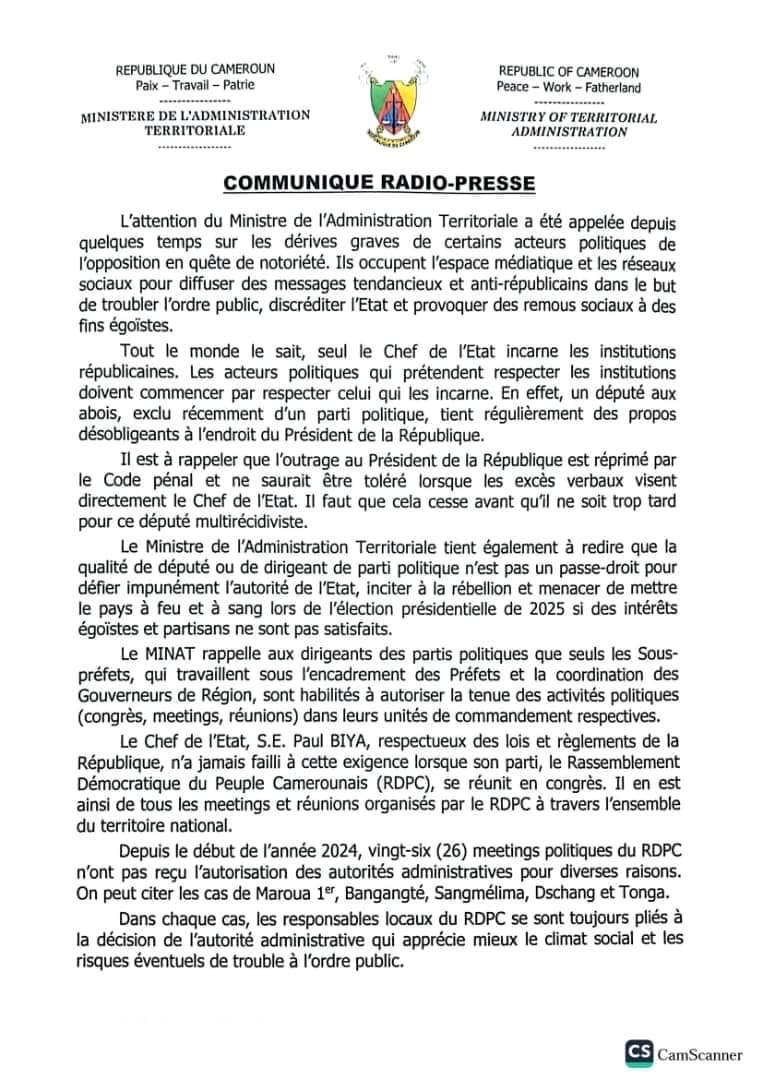 Communiqué RADIO-PRESSE