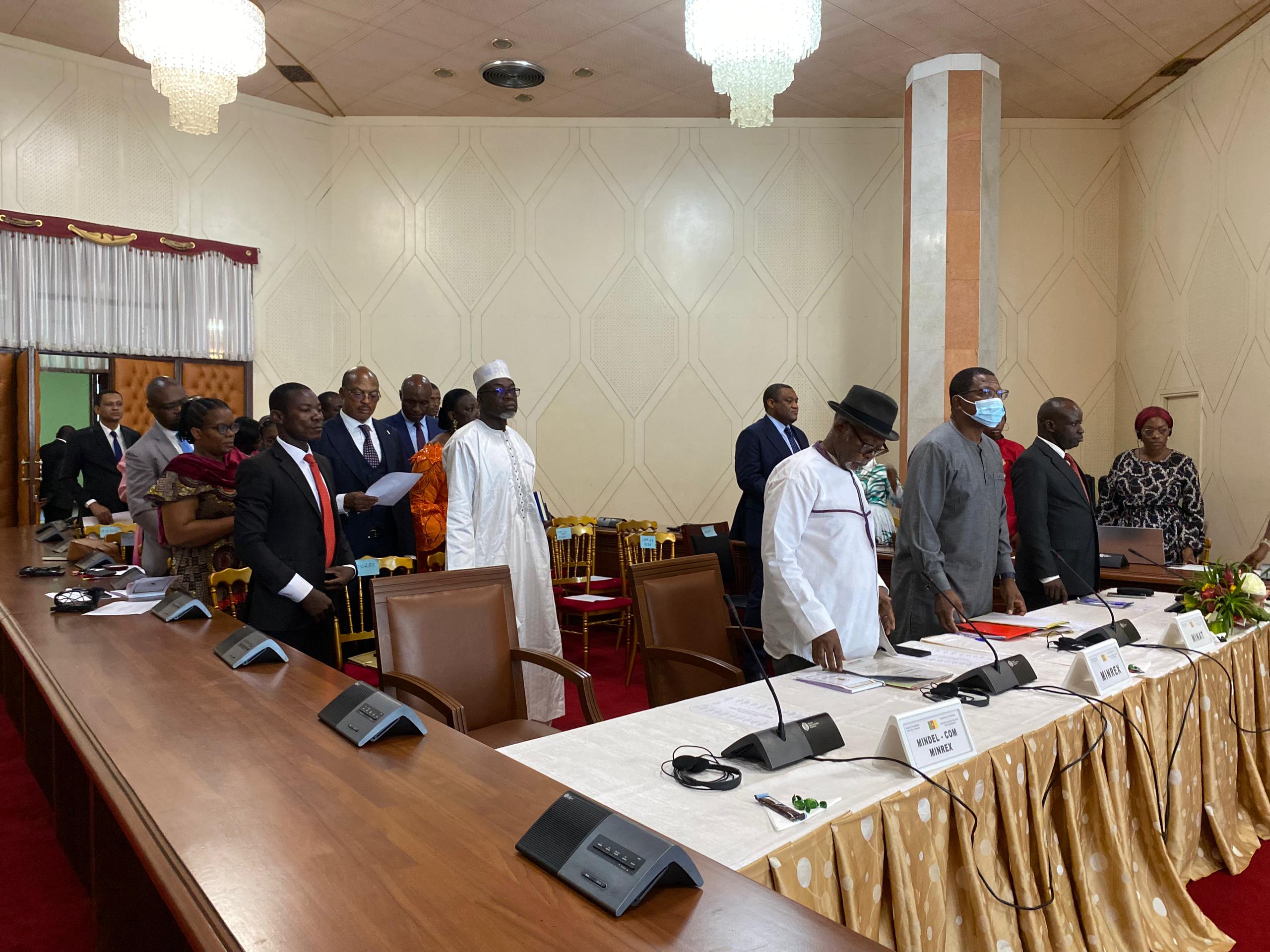 The Minister of Territorial Administration, Atanga Nji Paul, is in front of the Foreign Affairs Committee of the Senate chaired by Senator Okalia Bilai Nicole to defend the bill on the agreement on criminal police cooperation between Central and East African States alongside the Minister of External Relations, Mbella Mbella.