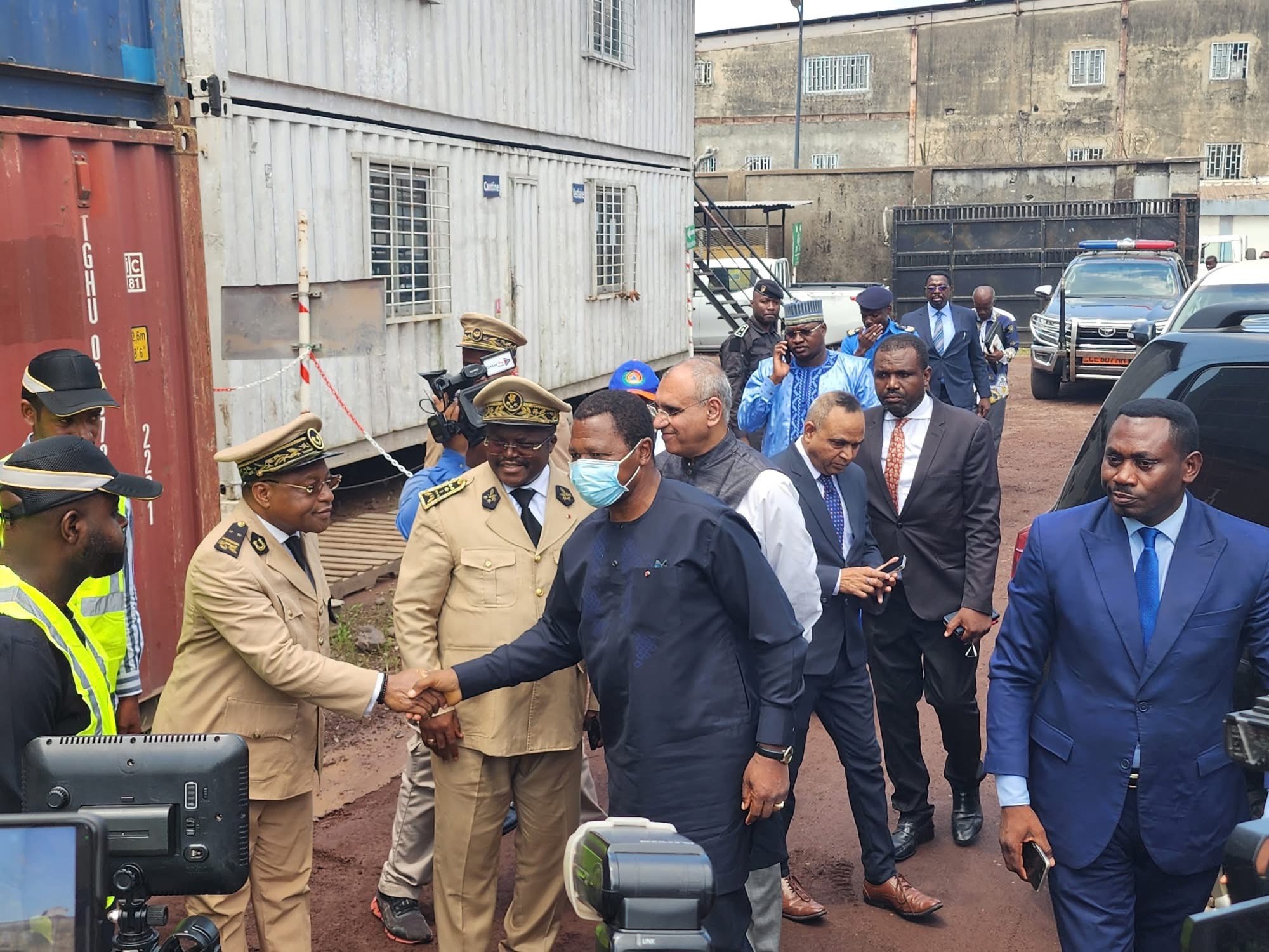 Cameroon receives 39 containers of relief material from India cochaired by Minister Atanga Nji and the Indian High Commissioner