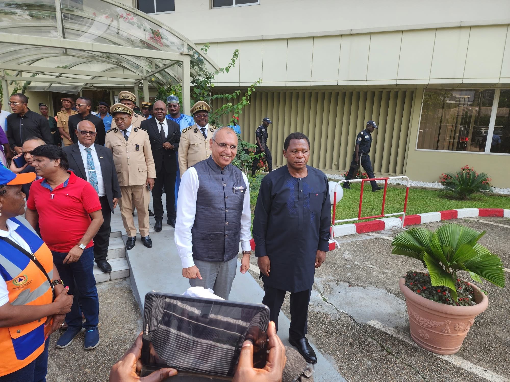 Cameroon receives 39 containers of relief material from India cochaired by Minister Atanga Nji and the Indian High Commissioner