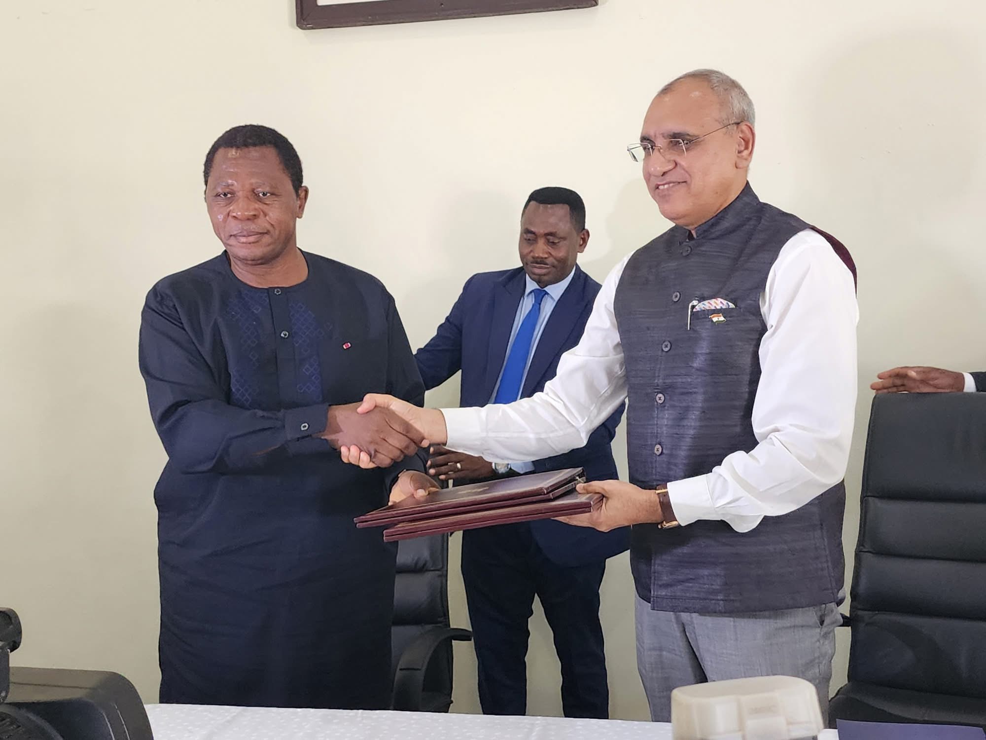 Cameroon receives 39 containers of relief material from India cochaired by Minister Atanga Nji and the Indian High Commissioner