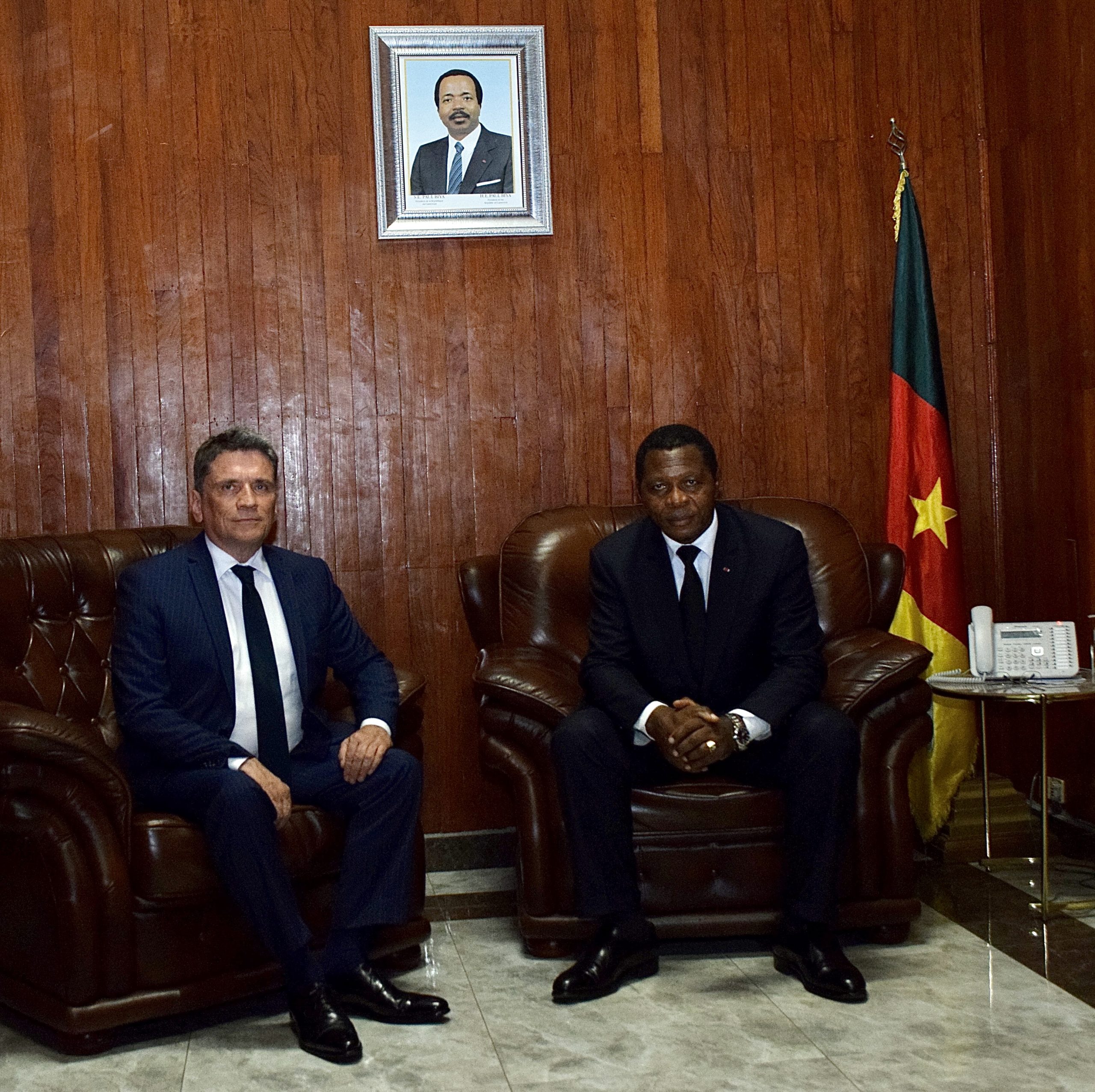 Minister Atanga Nji Receives H.E. Sylvain Riquier