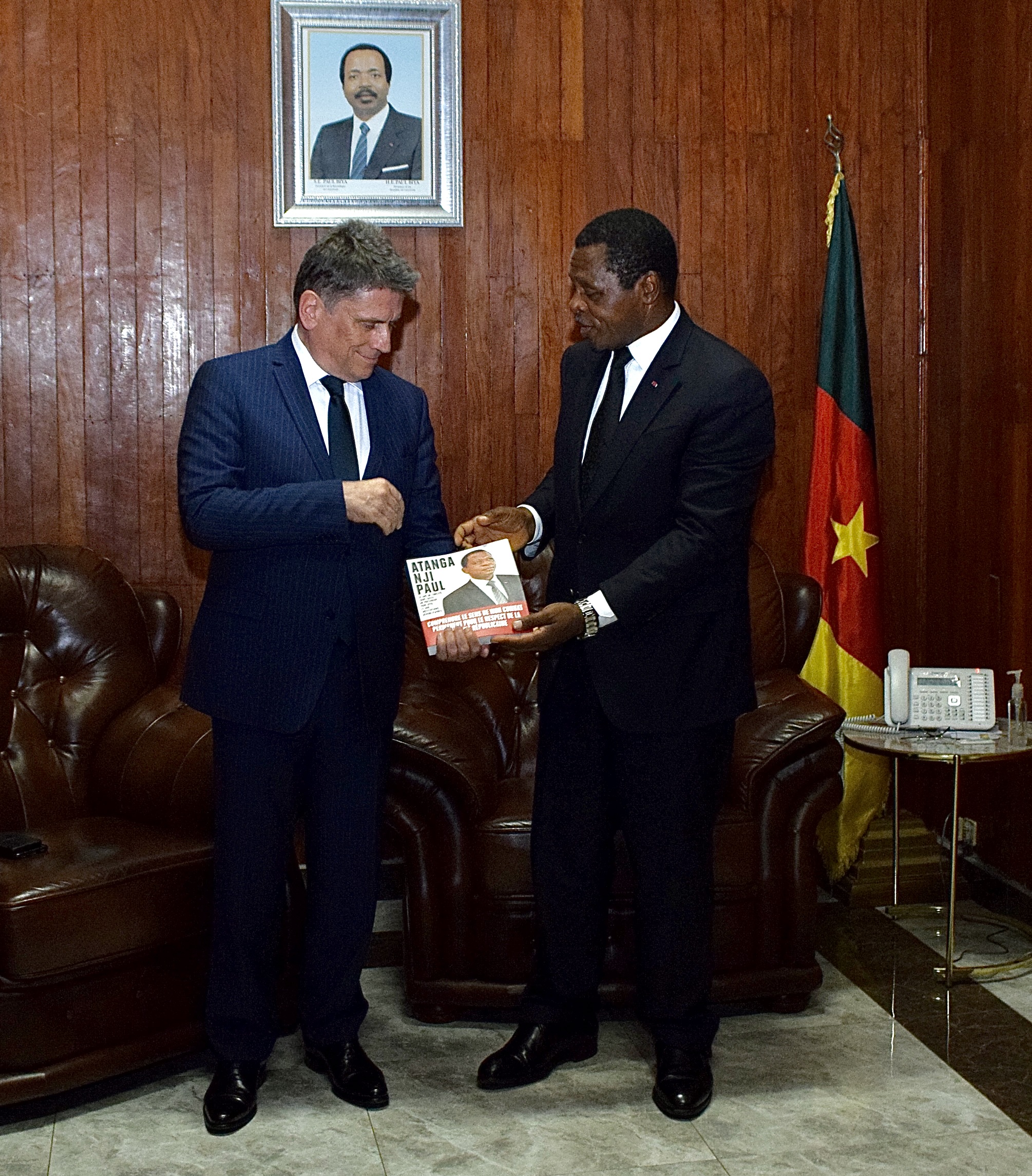 Minister Atanga Nji Receives H.E. Sylvain Riquier