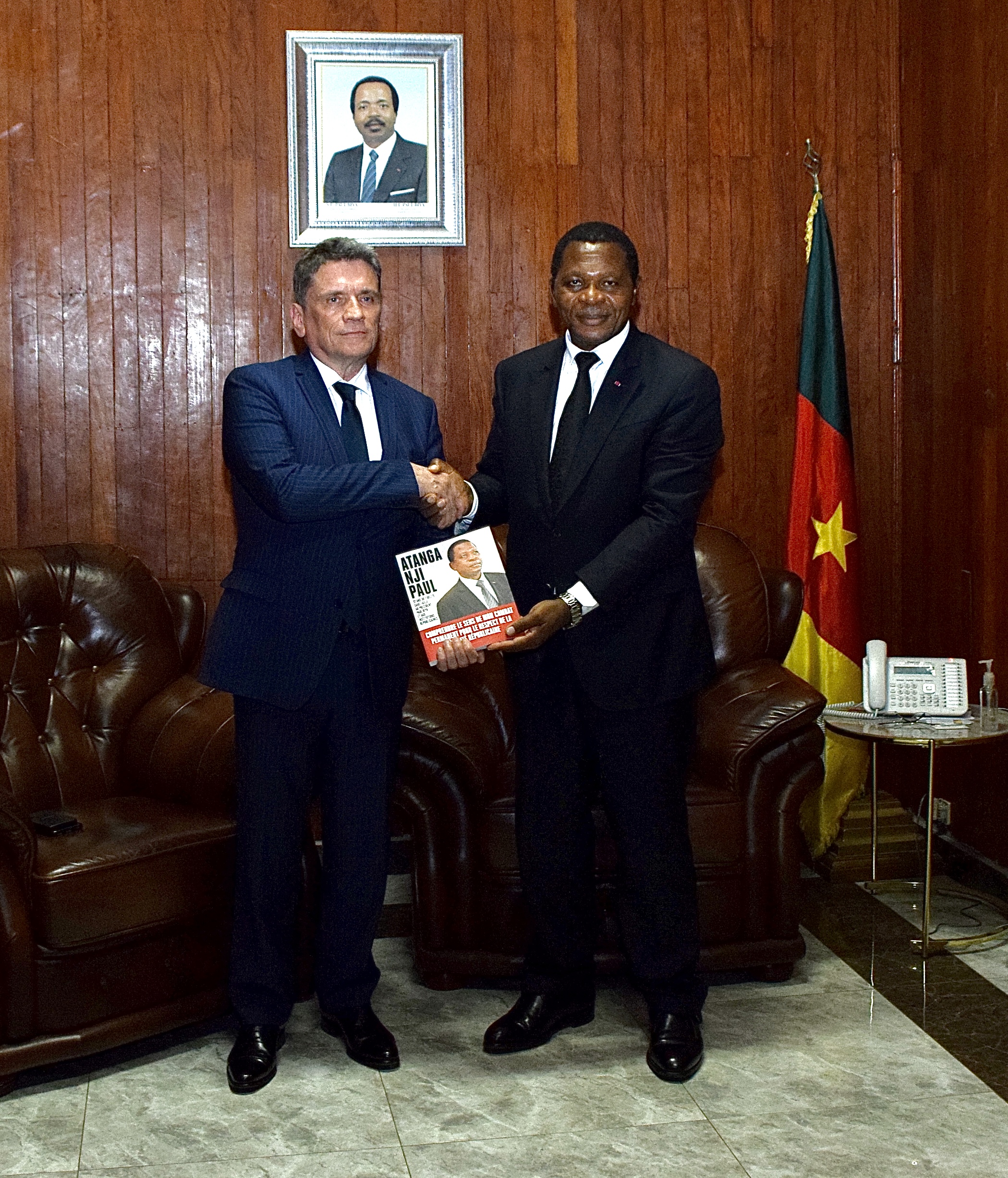 Minister Atanga Nji Receives H.E. Sylvain Riquier